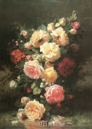 Framed Bouquet de Roses Print