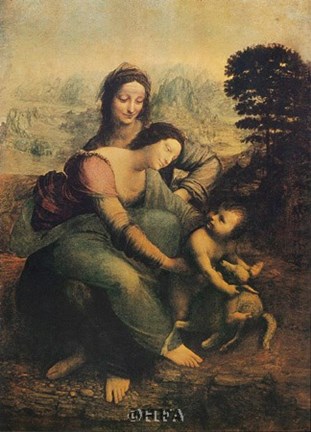 Framed Virgin, Child, and St. Anne Print