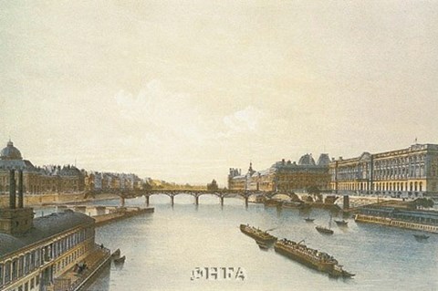 Framed View of the Louvre from the Seine Print