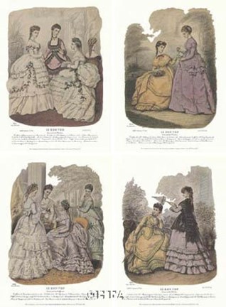 Framed French Fashion Set (Set of Four) Print