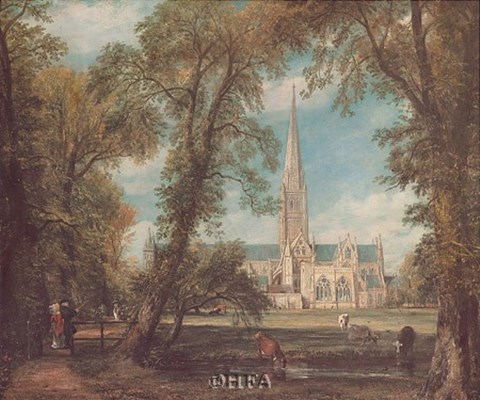 Framed Salisbury Cathedral from the Bishops&#39; Grounds Print