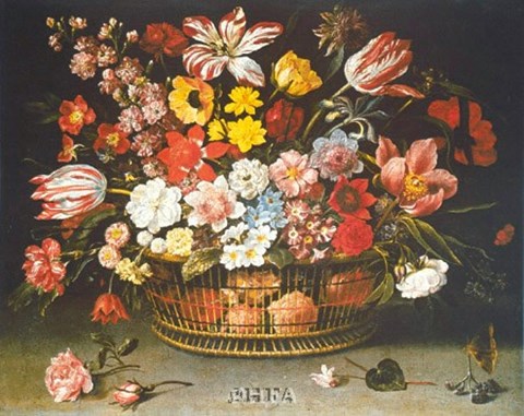 Framed Corbeille de Fleurs Print