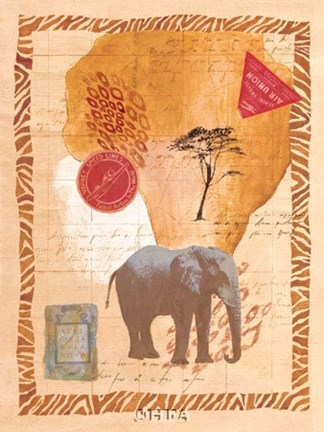 Framed Travel Elephant Print