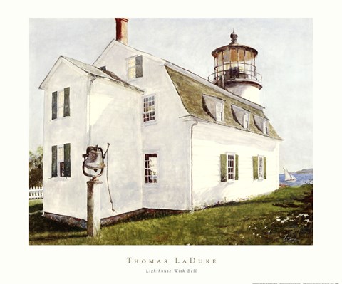 Framed Lighthouse with Bell Print