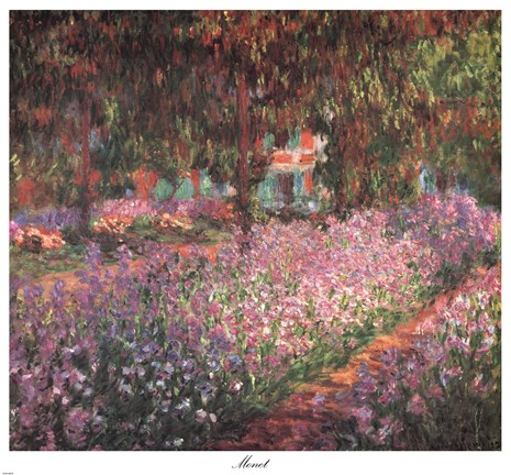 Framed Artist&#39;s Garden at Giverny, c.1900 (detail) Print