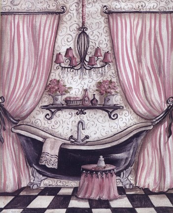 Framed Fanciful Bathroom I Print