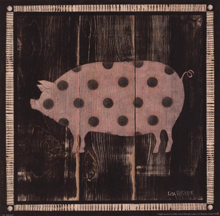 Framed Polka Pig IV Print
