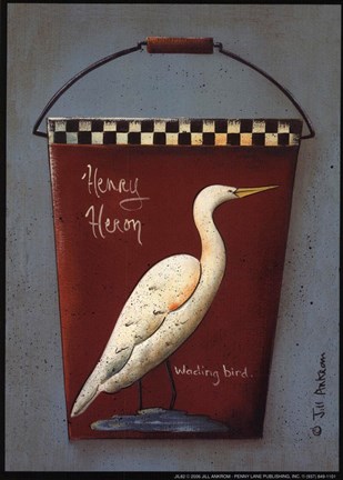 Framed Henry Heron Bucket Print