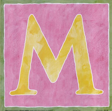 Framed M - Pink Background Print