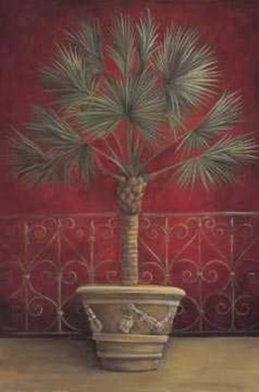 Framed Royal Palms In Garden II Print
