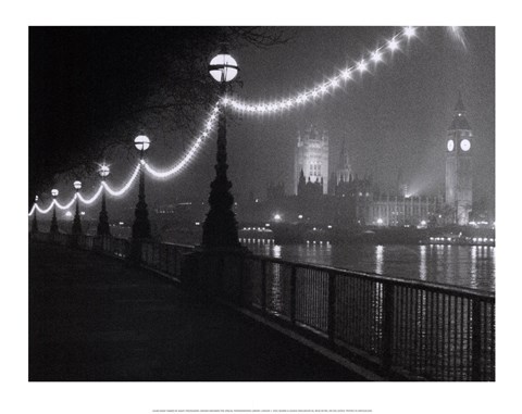 Framed River Thames by Night Print