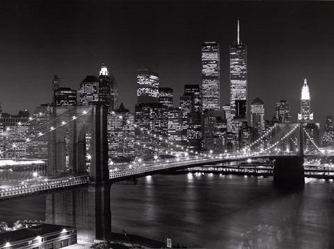 Framed New York, New York, Brooklyn Bridge Print