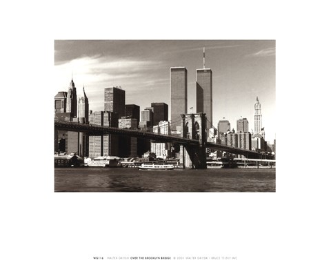 Framed Over the Brooklyn Bridge Print