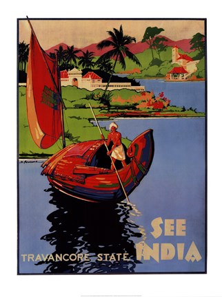 Framed See India, 1938 Print