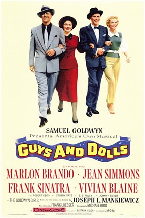 Framed Guys and Dolls Brando Simmons Sinatra Blaine Print