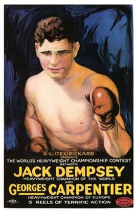 Framed Jack Dempsey Vs Georges Carpenter Print