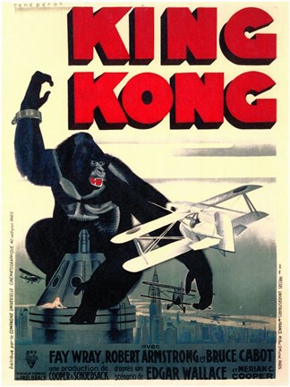 Framed King Kong on top of Empire State Building Print