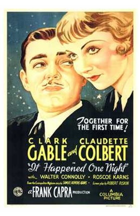 Framed It Happened One Night Gable And Colbert Print