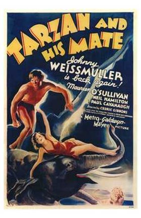 Framed Tarzan and His Mate, c.1934 - style A Print