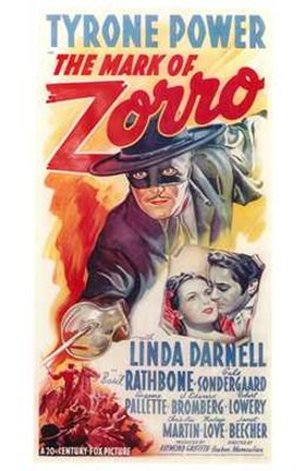 Framed Mark of Zorro Tyrone Power Print