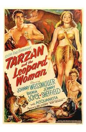 Framed Tarzan and the Leopard Woman, c.1946 - style A Print