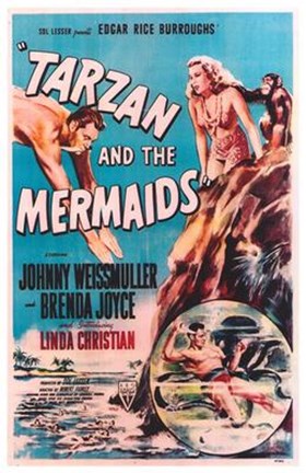 Framed Tarzan and the Mermaids, c.1948 Print