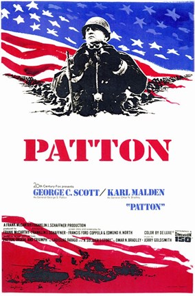 Framed Patton - red, white, blue Print