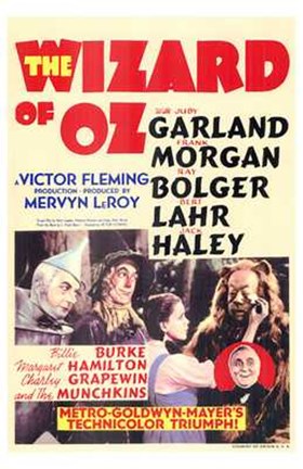 Framed Wizard of Oz Garland Morgan Bolger Lanr Haley Print