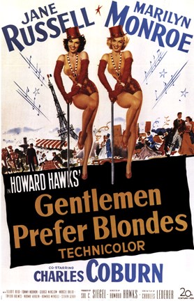 Framed Gentlemen Prefer Blondes, c.1953 - style B Print