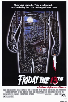 Framed Friday the 13th - Jason Silhouette Campsite Print