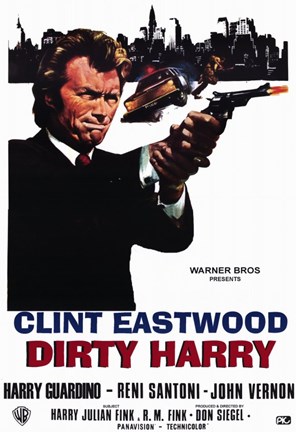 Framed Dirty Harry Clint Eastwood Print