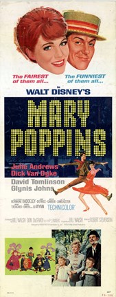 Framed Mary Poppins Tall Broadway Print
