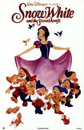 Framed Snow White with the 7 Dwarfs Print