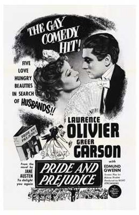 Framed Pride and Prejudice Laurence Olivier Print