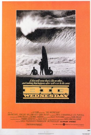 Framed Big Wednesday Surfing Orange Print