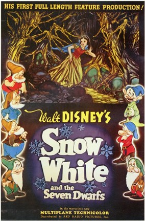 Framed Walt Disney&#39;s Snow White and the Seven Dwarfs Print