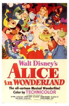 Framed Alice in Wonderland Disney Print