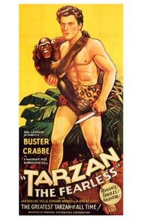 Framed Tarzan the Fearless, c.1933 - Buster Crabbe Print