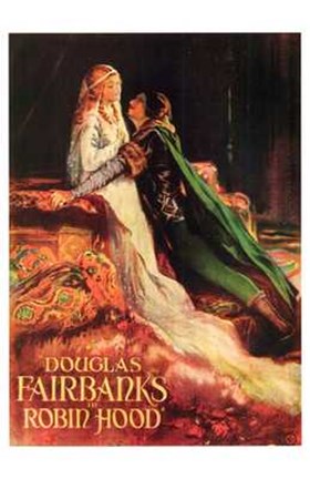 Framed Robin Hood Douglas Fairbanks and Maid Mariam Print