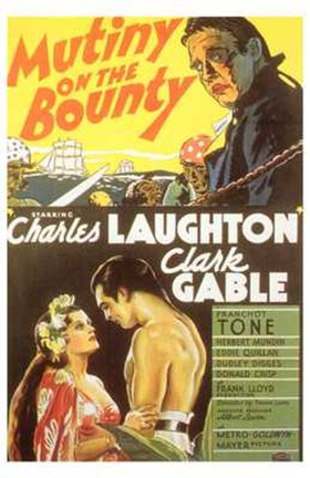 Framed Mutiny on the Bounty Laughton &amp; Gable Print