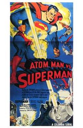 Framed Atom Man Vs Superman Tall Print