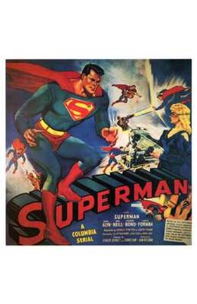 Framed Superman Vintage Comic Book Print