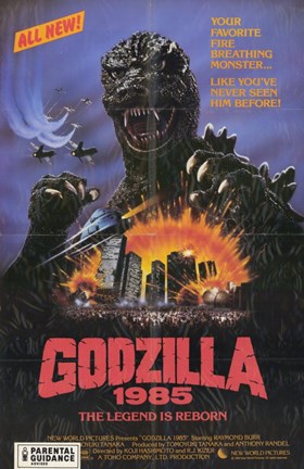 Framed Godzilla 1985 Print