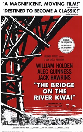 Framed Bridge on the River Kwai Black Red &amp; White Print