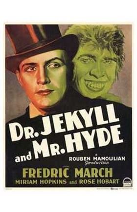 Framed Dr Jekyll and Mr Hyde March Hopkins Print