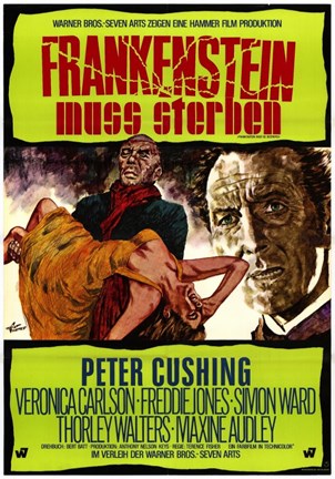 Framed Frankenstein Must Be Destroyed Peter Cushing Print