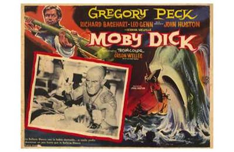 Framed Moby Dick - Gregory Peck Print