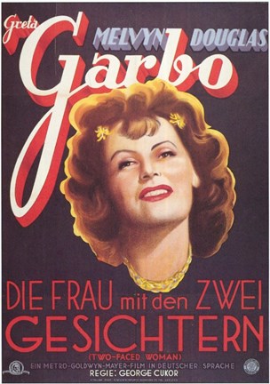 Framed Two-Faced Woman Greta Garbo Print