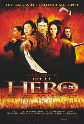 Framed Hero Jet Li Cast Print