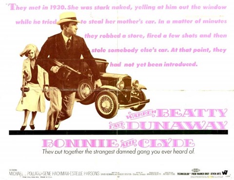 Framed Bonnie and Clyde Pink Print